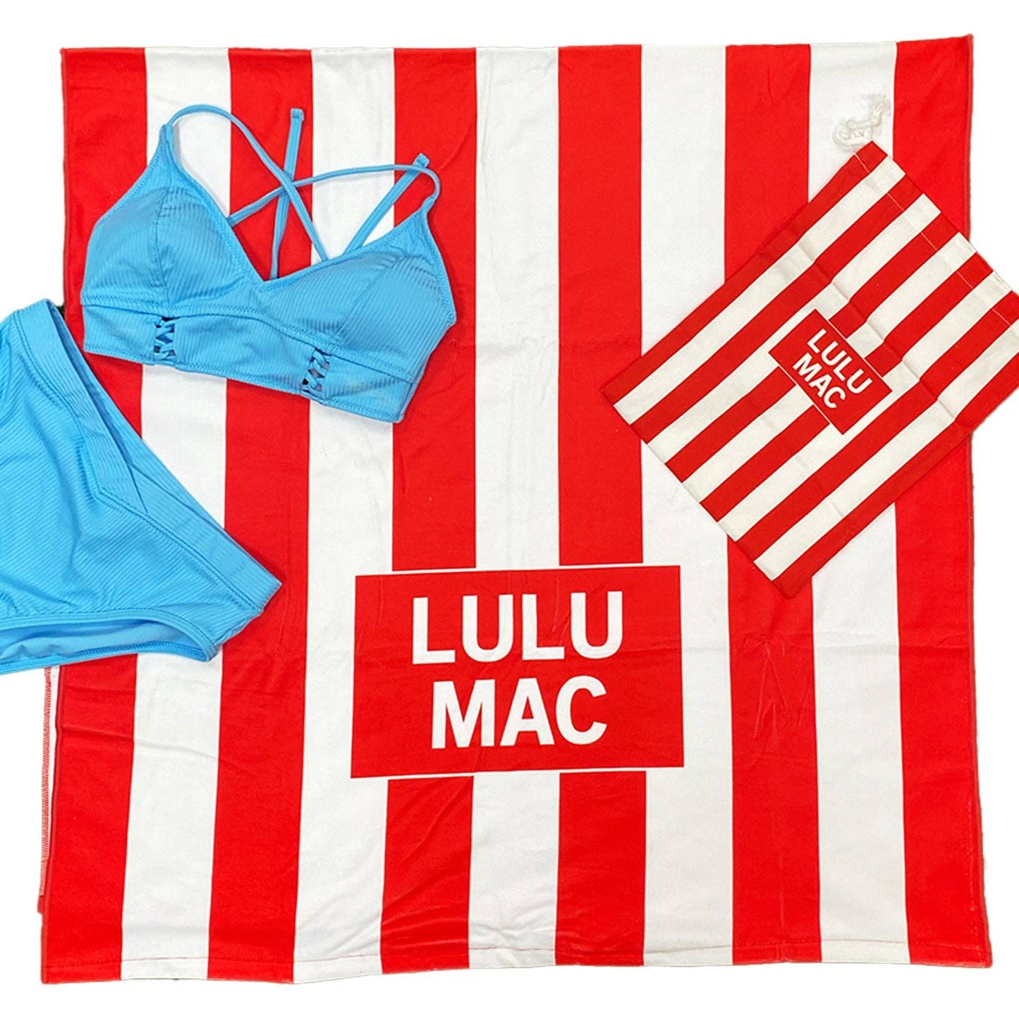 LULU MAC Red Darby Beach Towel