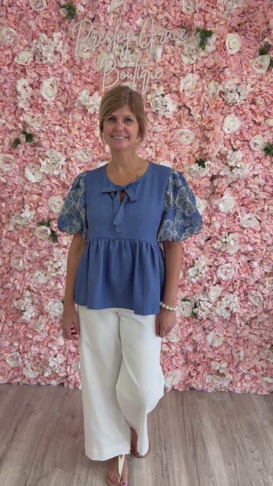 Bluebell Breeze Puff Sleeve Top