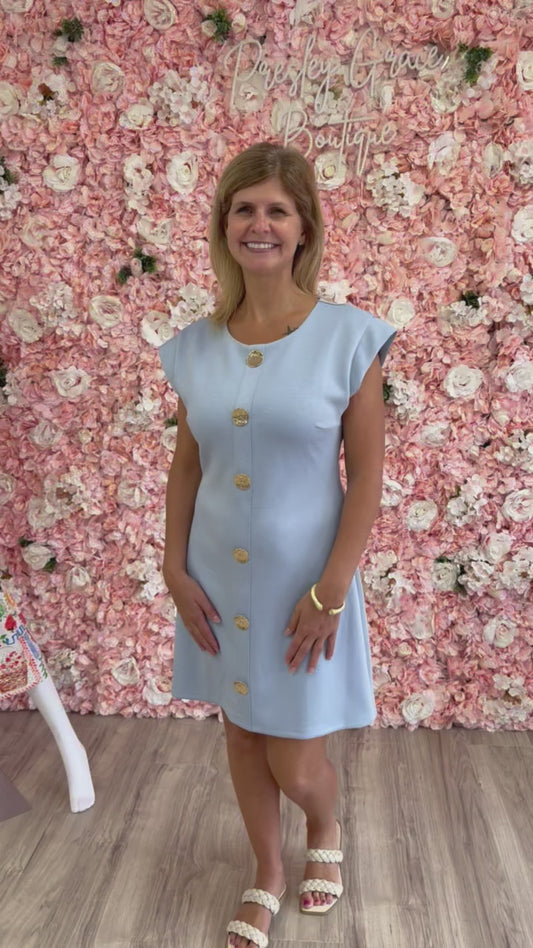 Carolina Sky Button Dress